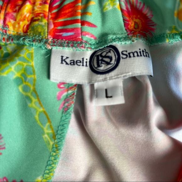 Kaeli Smith Roland Giraffe Green Knit Sleeveless Dress Large - Picture 6 of 7